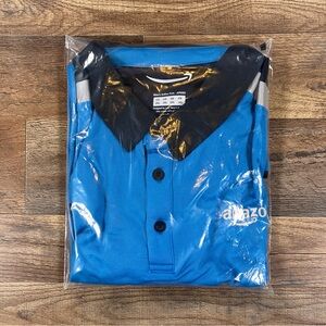 Amazon Polo Shirt Mens 2XL Blue Employee Worker Reflective Active Polo NEW